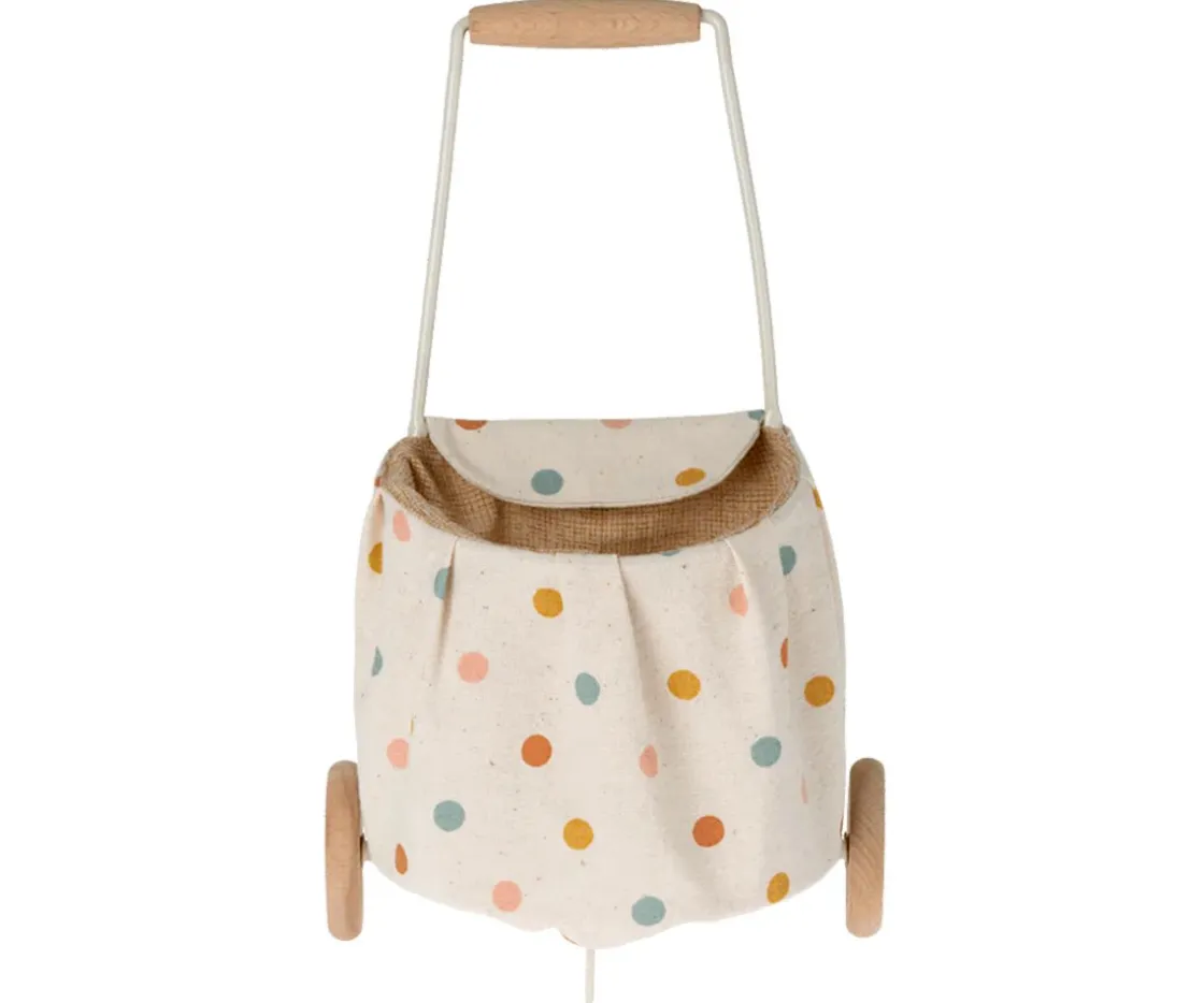 Niños Maileg Carrito Cesta Multi Dots Mini