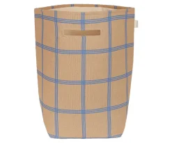 Nobodinoz Cesta Almacenamiento Grande Vibes Brown Blue Windowpane