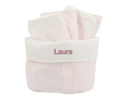 Cristina de Jos'h Cesta con secababitas Dorset Rosa Personalizable^Niños Organizadores De Baño