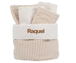 Cristina de Jos'h Cesta con Secababitas Dorset Beige Personalizable^Niños Organizadores De Baño