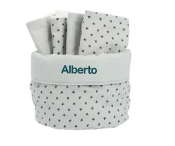 Cristina de Jos'h Cesta con Secababitas Mini Star Grey Personalizable^Niños Organizadores De Baño