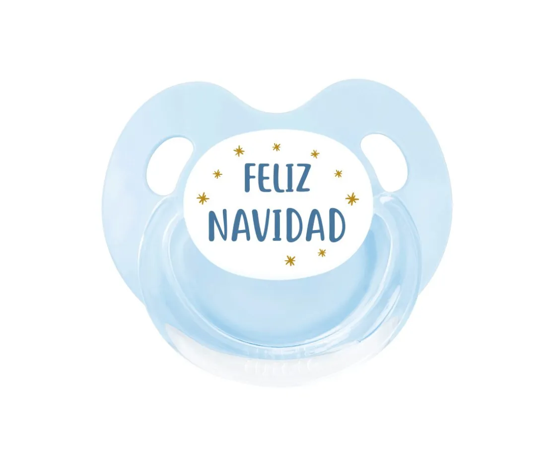 Tutete Retro Chupete Retro Azul Feliz Navidad Estrellas^ Chupetes Navidad