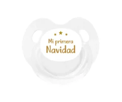 Tutete Retro Chupete Retro Blanco Mi Primera Navidad Mostaza^ Chupetes Navidad
