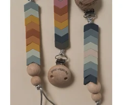 The Cotton Cloud Chupetero Silicona Chevron Azul^ Chupeteros