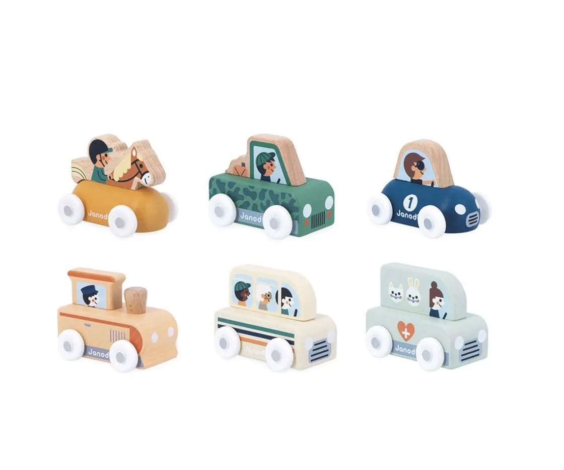 Niños Janod Coche de Madera Valle Nevado Cross Roads Mostaza