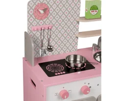 Niños Janod Cocina de Madera Macaron Blanca y Rosa