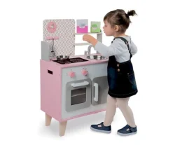 Niños Janod Cocina de Madera Macaron Blanca y Rosa