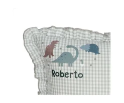 Tutete Textil Cojín con Volantes Vichy Dinos World Personalizado