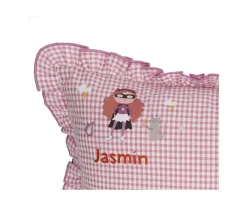 Tutete Textil Cojín con Volantes Vichy Fantastic Girl Personalizado