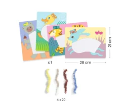 Niños Djeco Collage Lana y Velcro con Gorro