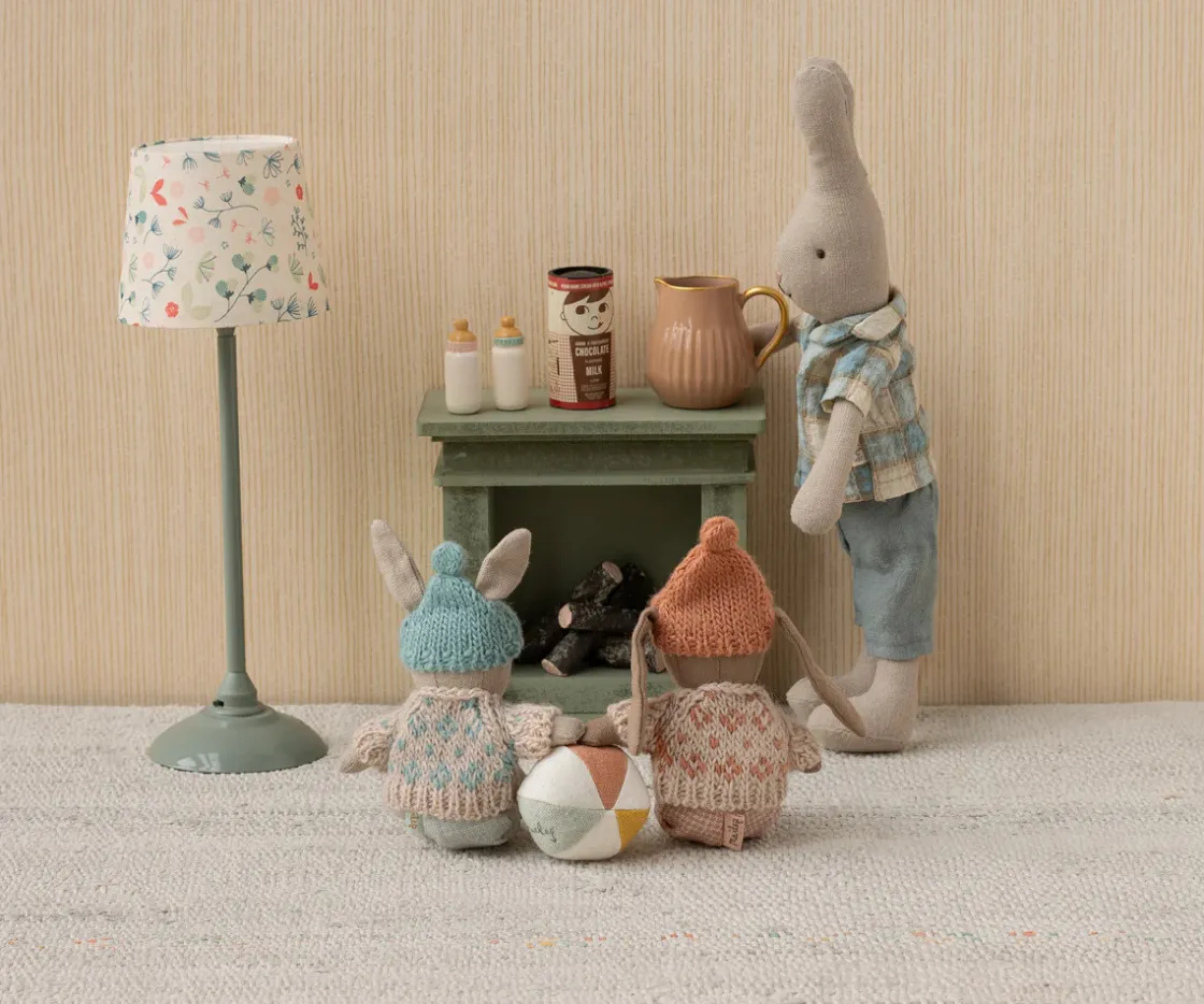 Niños Maileg Conejito de Invierno Micro Marrón-Rosa