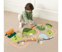 Classic world Conjunto de Trenes de Madera Naturaleza^Niños Juguetes Niños 3 Años