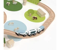 Classic world Conjunto de Trenes de Madera Naturaleza^Niños Juguetes Niños 3 Años