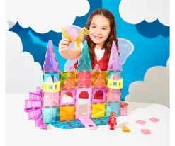 Niños Magna-Tiles Construcción Castle DLX + microMAGS