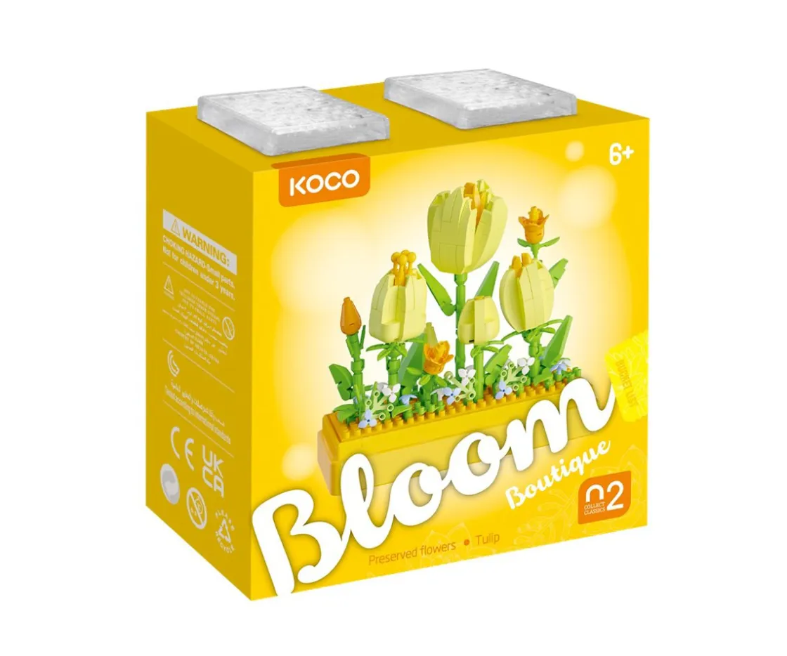 Niños KOCO Construcción Mini Flor Fresca Tulipán 295 Piezas