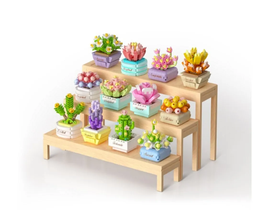 Niños KOCO Construcción Mini Planta Suculenta Naranja 130 Piezas