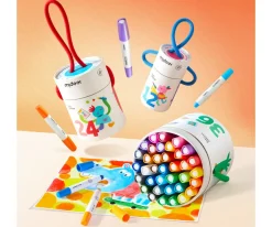 MiDeer Cubo de 24 Crayones Silky Secado Rápido, Suaves y Lavables^Niños Manualidades Para Niños