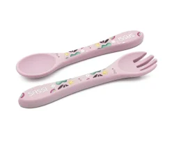 Sassi Cuchara y Tenedor de Silicona Unicornio