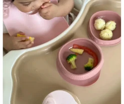 Miniware Cuenco de Silicona con Tapa y Ventosa Rasberry^ Vajilla Infantil
