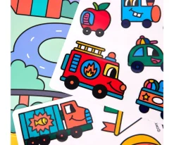 Omy Desplegable de Pegatinas Reutilizables Montessori ¡Vroom Vroom!^Niños Manualidades Para Niños