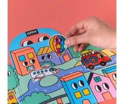 Omy Desplegable de Pegatinas Reutilizables Montessori ¡Vroom Vroom!^Niños Manualidades Para Niños