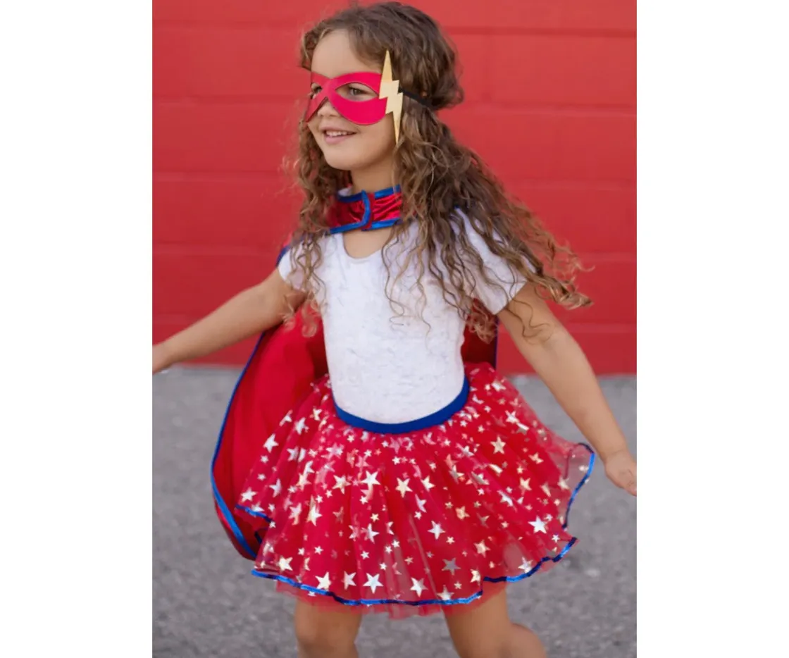 Great Pretenders Disfraz Tutú Infantil Superhero, Capa y Antifaz 4-6 años^Niños Disfraces Para Niños