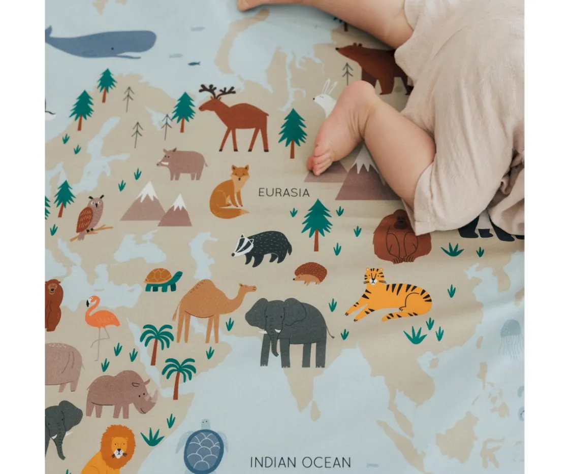 Niños Mimaar Enrollagateo Simple Estampado Mapa Mundi