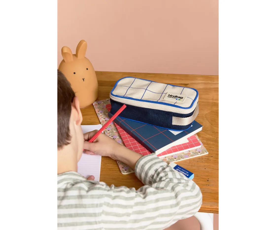 Hindbag Estuche Max Tricolor Cuadros Beige