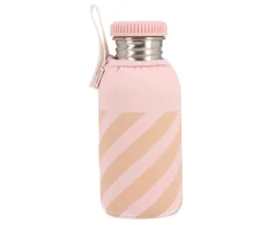 Monnëka Funda Neopreno Stripes Pink 500ml Personalizable^ Botellas Para Personalizar