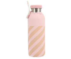 Monnëka Funda Neopreno Stripes Pink 750ml Personalizable^ Botellas Para Personalizar