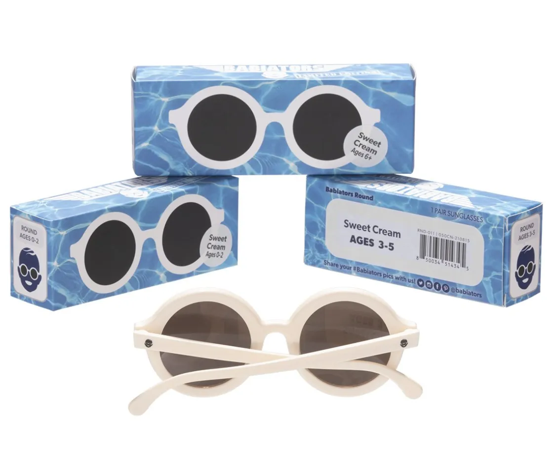 Babiators Gafas de Sol Flexibles (+6 años) Original Round Sweet Cream^Niños Gafas De Sol Para Niños
