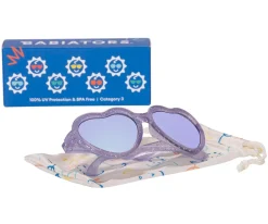 Babiators Gafas de Sol Flexibles Hearts (0-24meses) Lavender Shimmer Purple Mirrored Lenses^Niños Gafas De Sol Para Niños