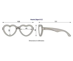 Babiators Gafas de Sol Flexibles Hearts (0-24meses) Lavender Shimmer Purple Mirrored Lenses^Niños Gafas De Sol Para Niños