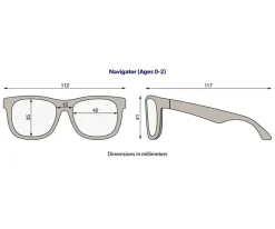 Babiators Gafas de Sol Flexibles Navigators (0-24meses) Baby Blue Amber Lenses^Niños Gafas De Sol Para Niños