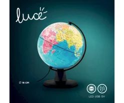 Niños Tecnodidattica Globo Terráqueo Luminoso Luce LED 16 cm