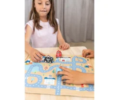 Niños Monnëka Juego Mantel con Circuito Mostaza + 3 Coches