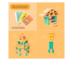 Niños Oppi Kit Construcción Stix 60 Piezas