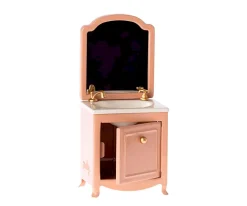 Maileg Lavabo Aparador con Espejo para Ratón Beige Oscuro^Niños Casa De Muñecas De Madera