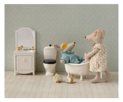 Maileg Lavabo Aparador con Espejo para Ratón Off White^Niños Casa De Muñecas De Madera