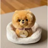 Minikane Les Minis Kanaï Perro de Peluche Loki con Collar y Cesta de Piel Sintética^Niños Peluches
