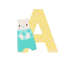 Janod Letra Madera Pure A Amarilla^ Decoración Pared Infantil