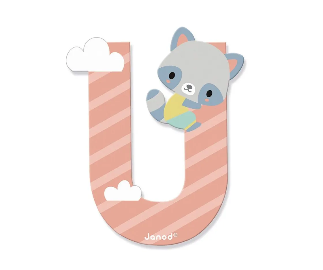 Janod Letra Madera Pure U Rosa^ Decoración Pared Infantil