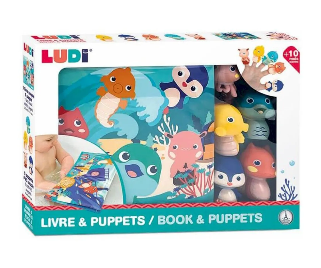 Niños Ludi Libro de Baño y 5 Marionetas de Dedo
