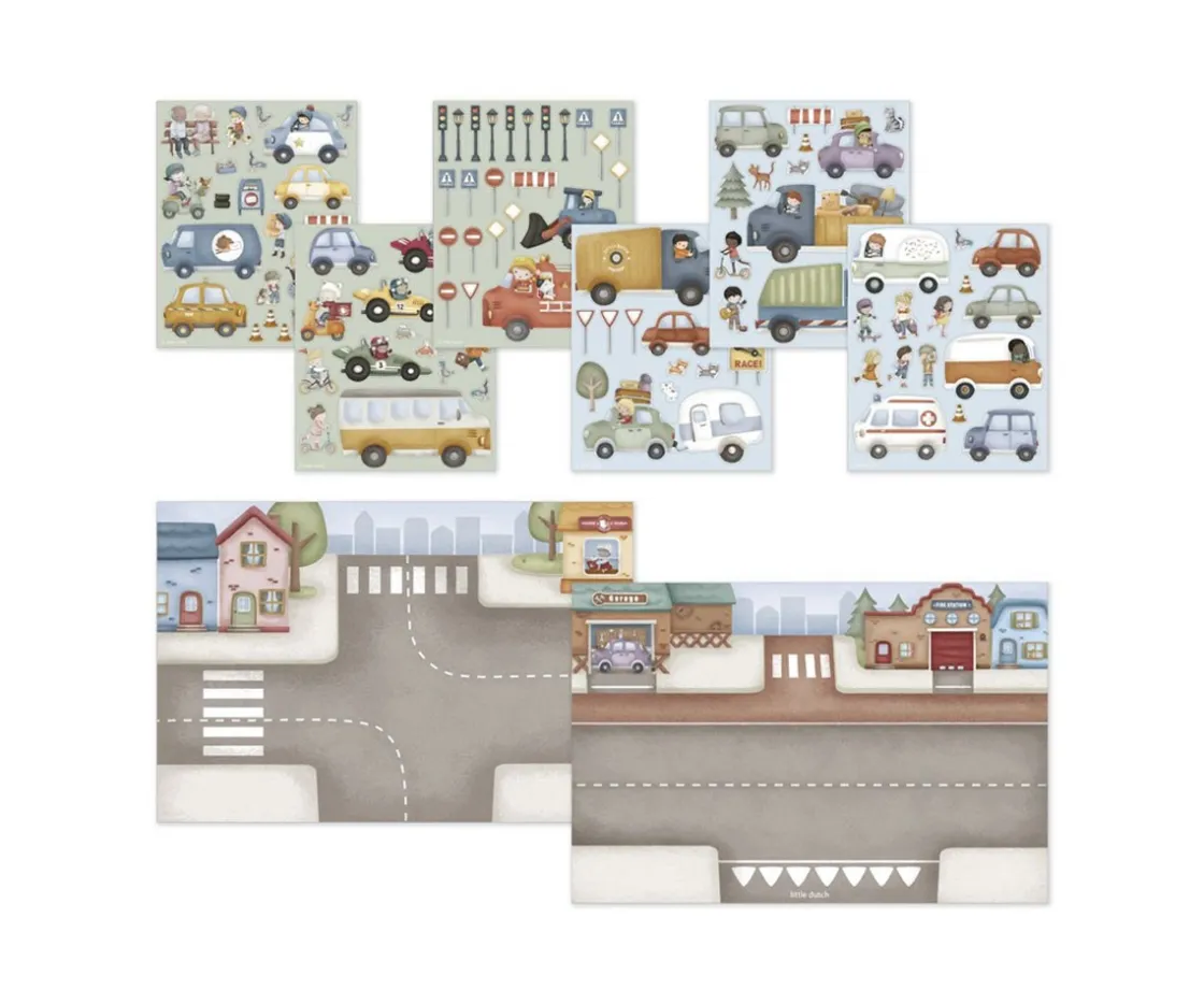 Little Dutch Libro de Pegatinas Reutilizables Jim y Vehículos^Niños Manualidades Para Niños