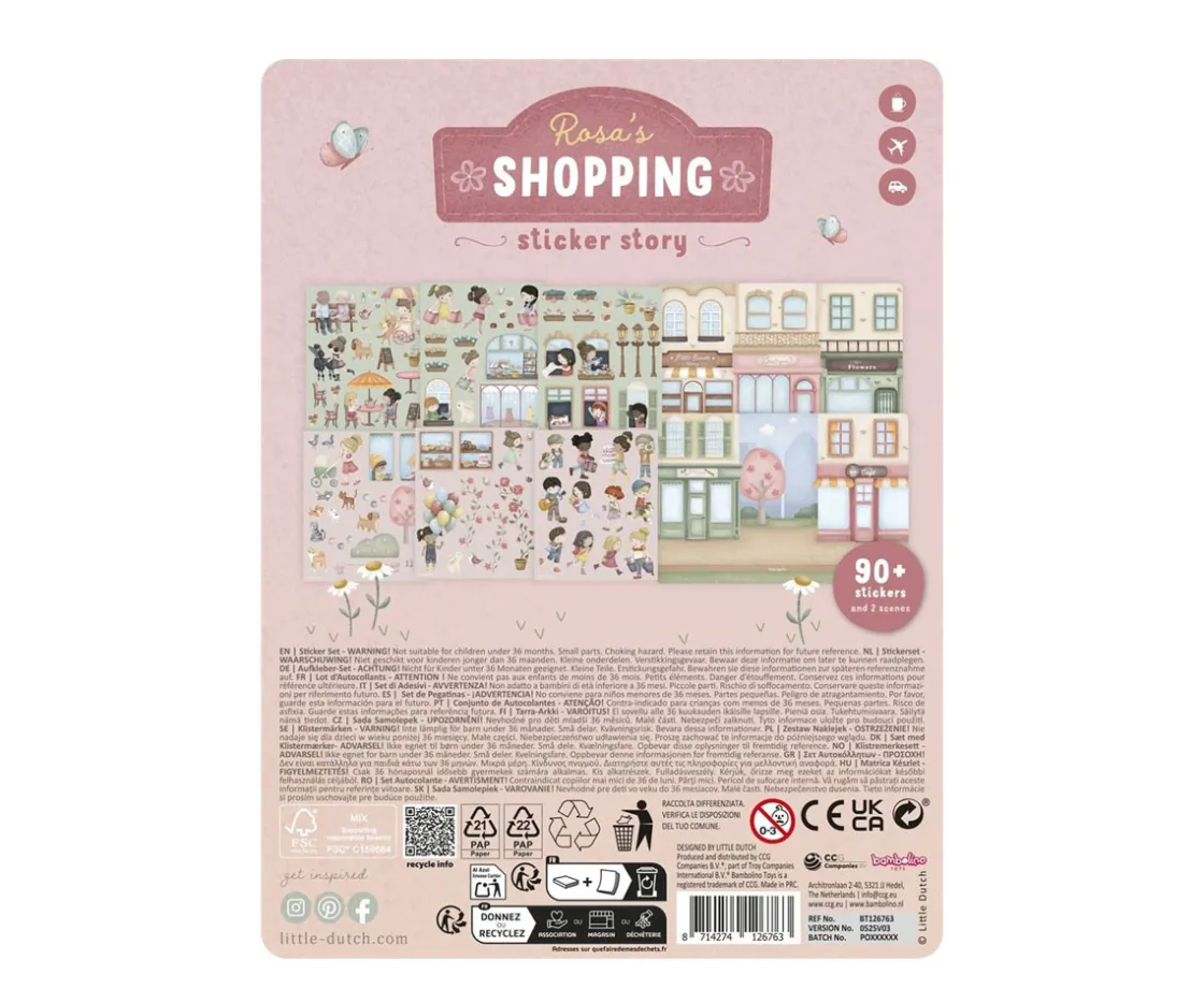 Little Dutch Libro de Pegatinas Reutilizables Rosa y sus Amigos^Niños Manualidades Para Niños