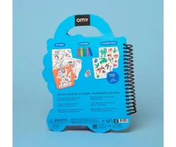 Niños Omy Libro con Pinturas y Pegatinas Dinos