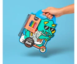 Niños Omy Libro con Pinturas y Pegatinas Dinos