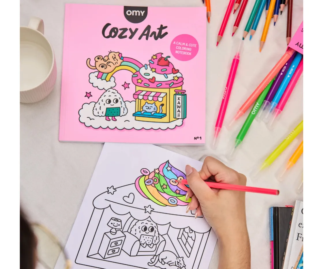 Omy Libro para Colorear Cozy Art Kawai^Niños Manualidades Para Niños