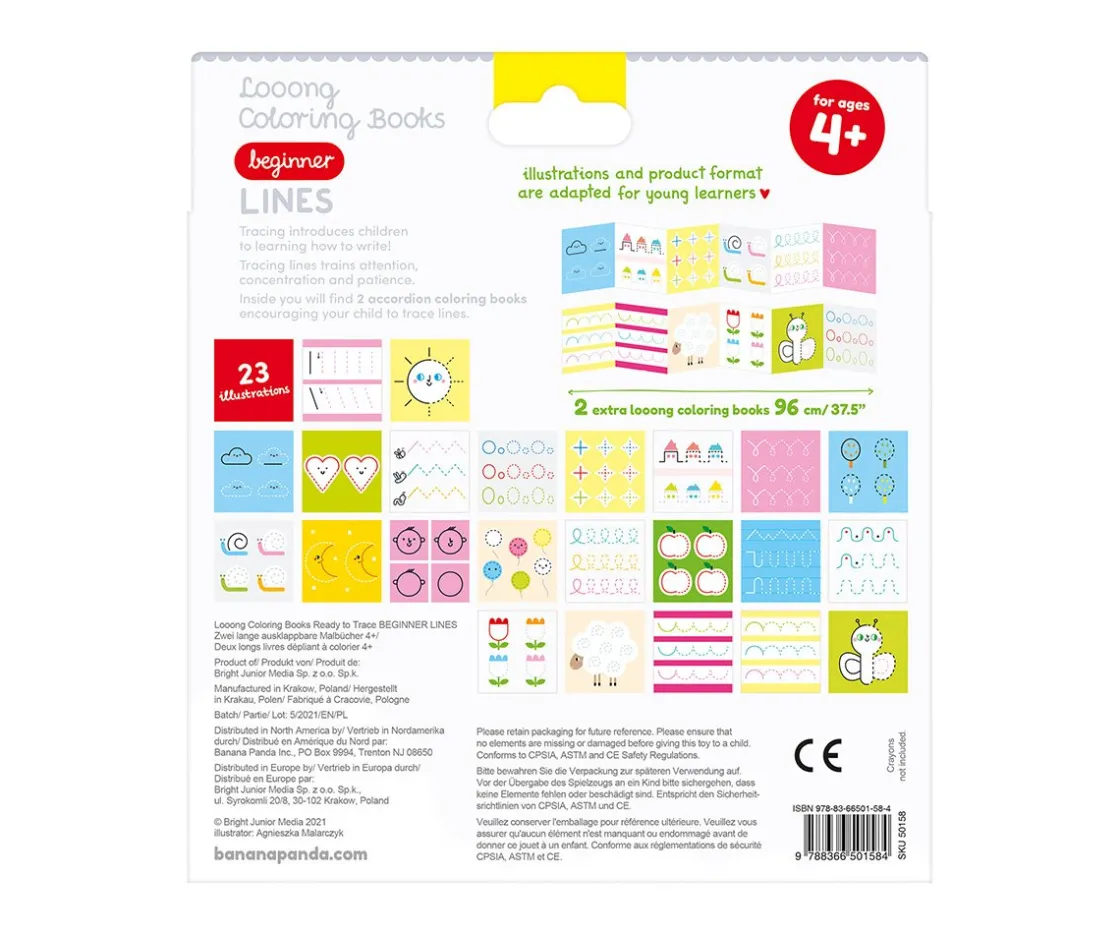 Banana Panda Libro Para Colorear Looong Beginner Lines^Niños Manualidades Para Niños