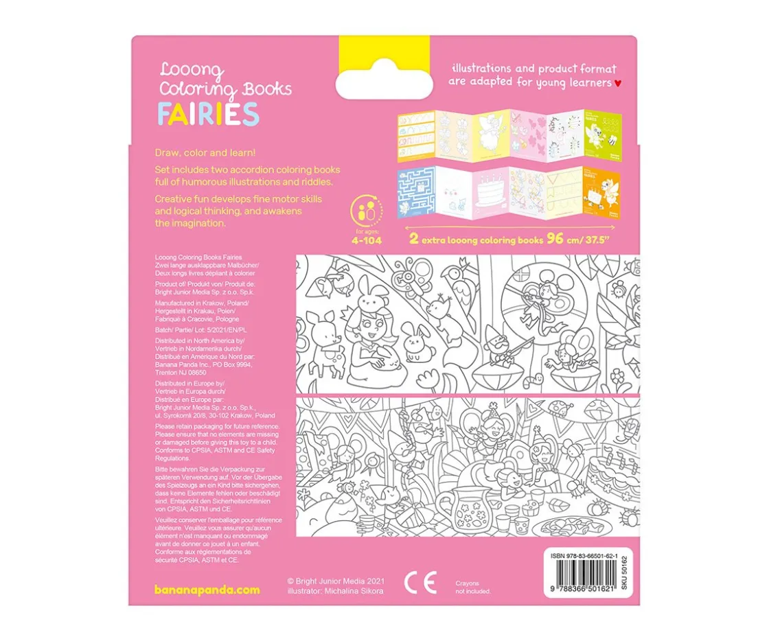 Banana Panda Libro Para Colorear Looong Fairies^Niños Manualidades Para Niños